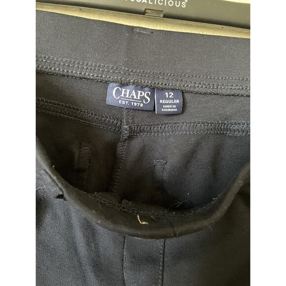Lot Of 2 Chaps Navy Blue Uniform Elastic Waist Ponte Knit Jeggings Pants Size 12 - Picture 10 of 15